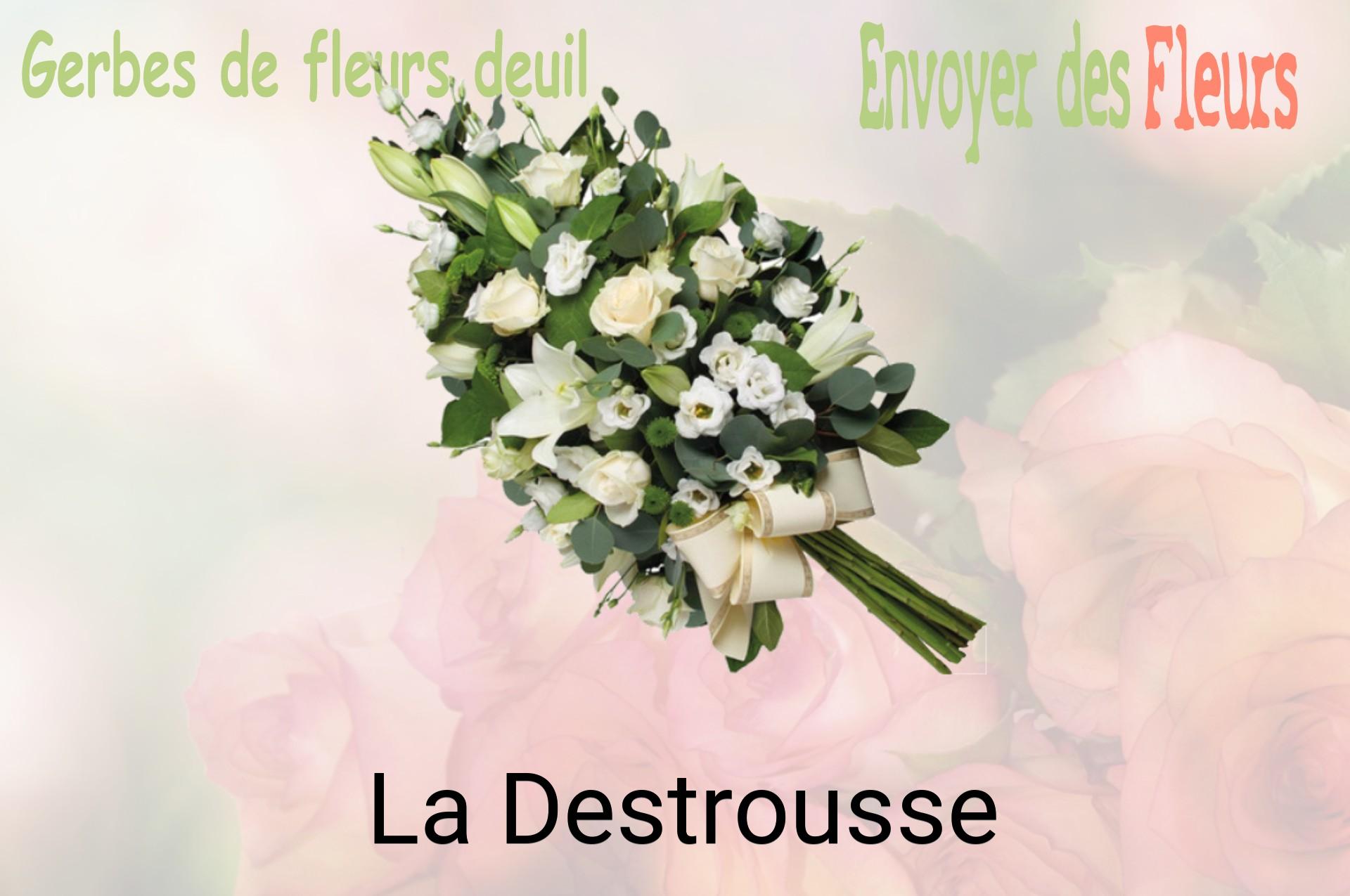 Gerbe de fleurs de deuil livrée à La Destrousse